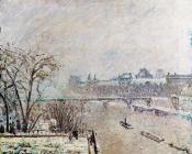 卡米耶毕沙罗 - The Seine Viewed from the Pont-Neuf, Winter